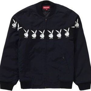 NEW Supreme PlayBoy Crew Jacket Black Mens Medium Rare Collector's Item